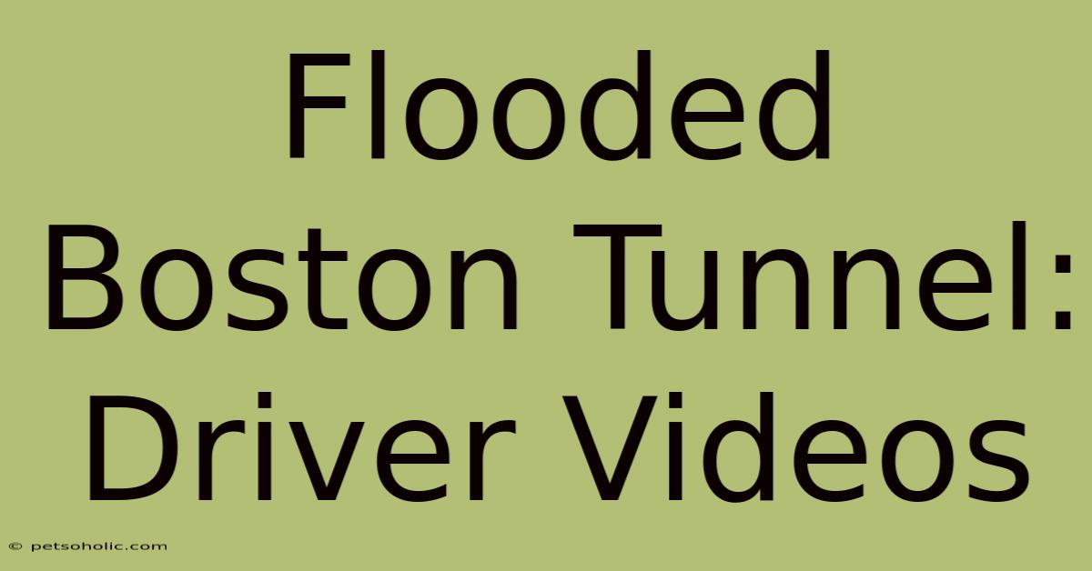 Flooded Boston Tunnel: Driver Videos