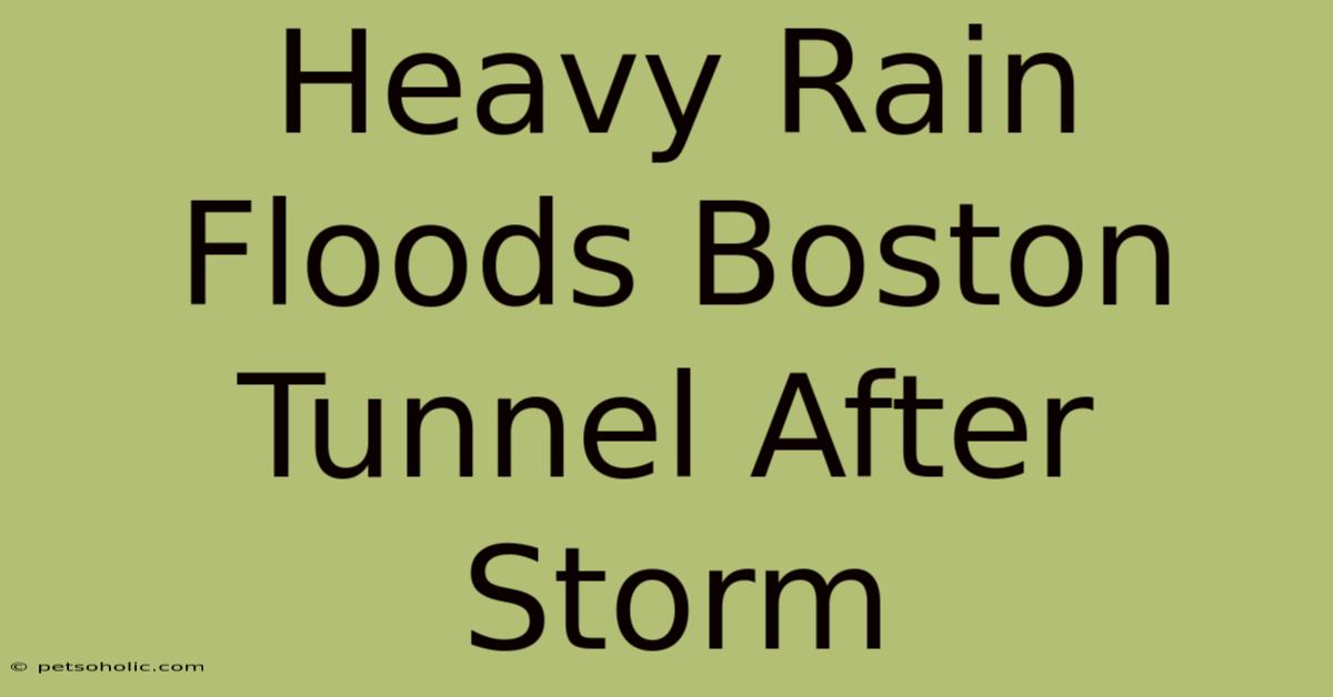 Heavy Rain Floods Boston Tunnel After Storm