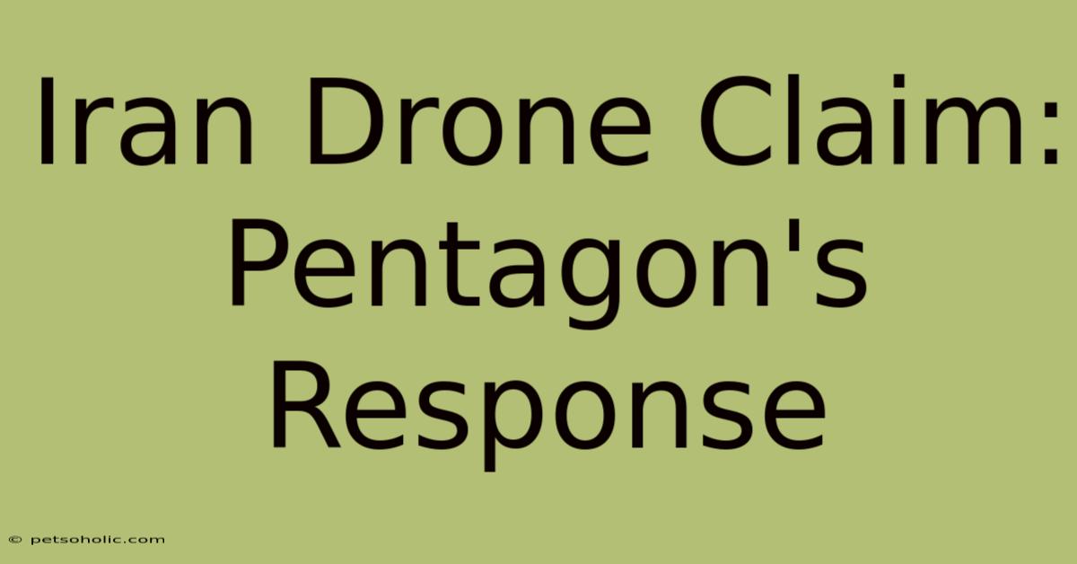 Iran Drone Claim: Pentagon's Response