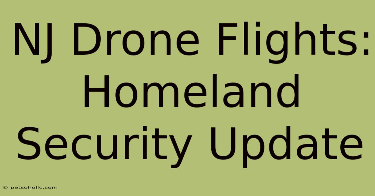 NJ Drone Flights: Homeland Security Update