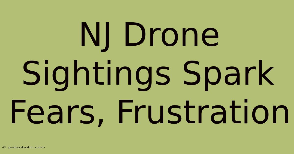 NJ Drone Sightings Spark Fears, Frustration