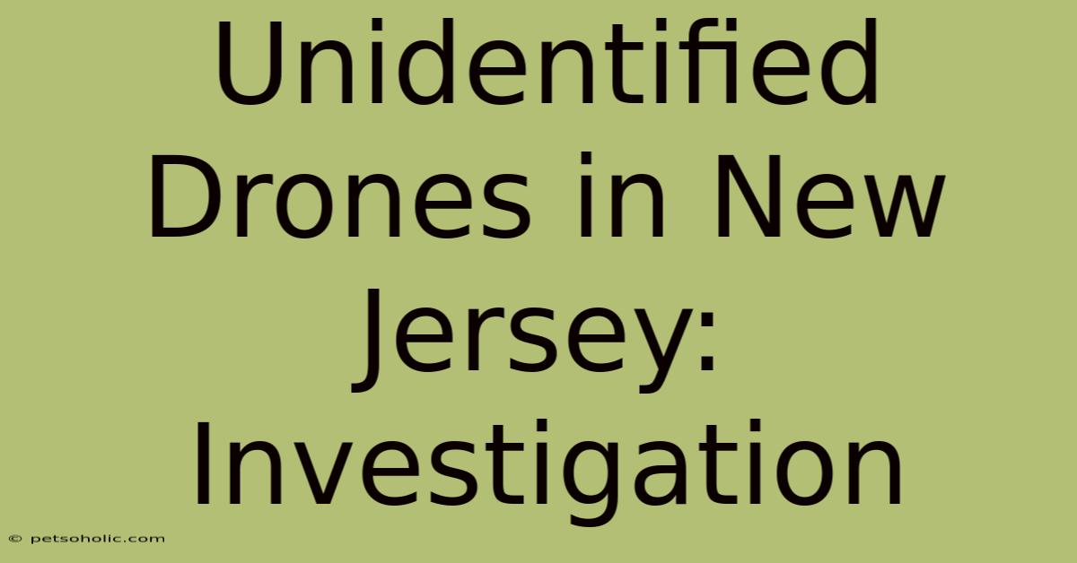 Unidentified Drones In New Jersey: Investigation