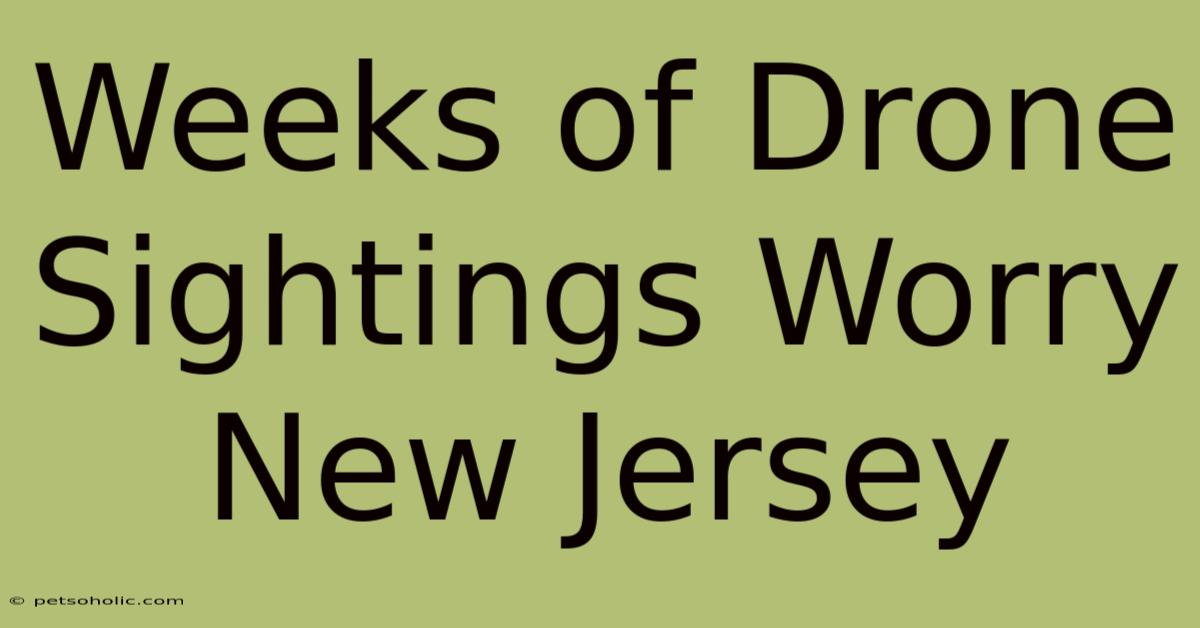 Weeks Of Drone Sightings Worry New Jersey